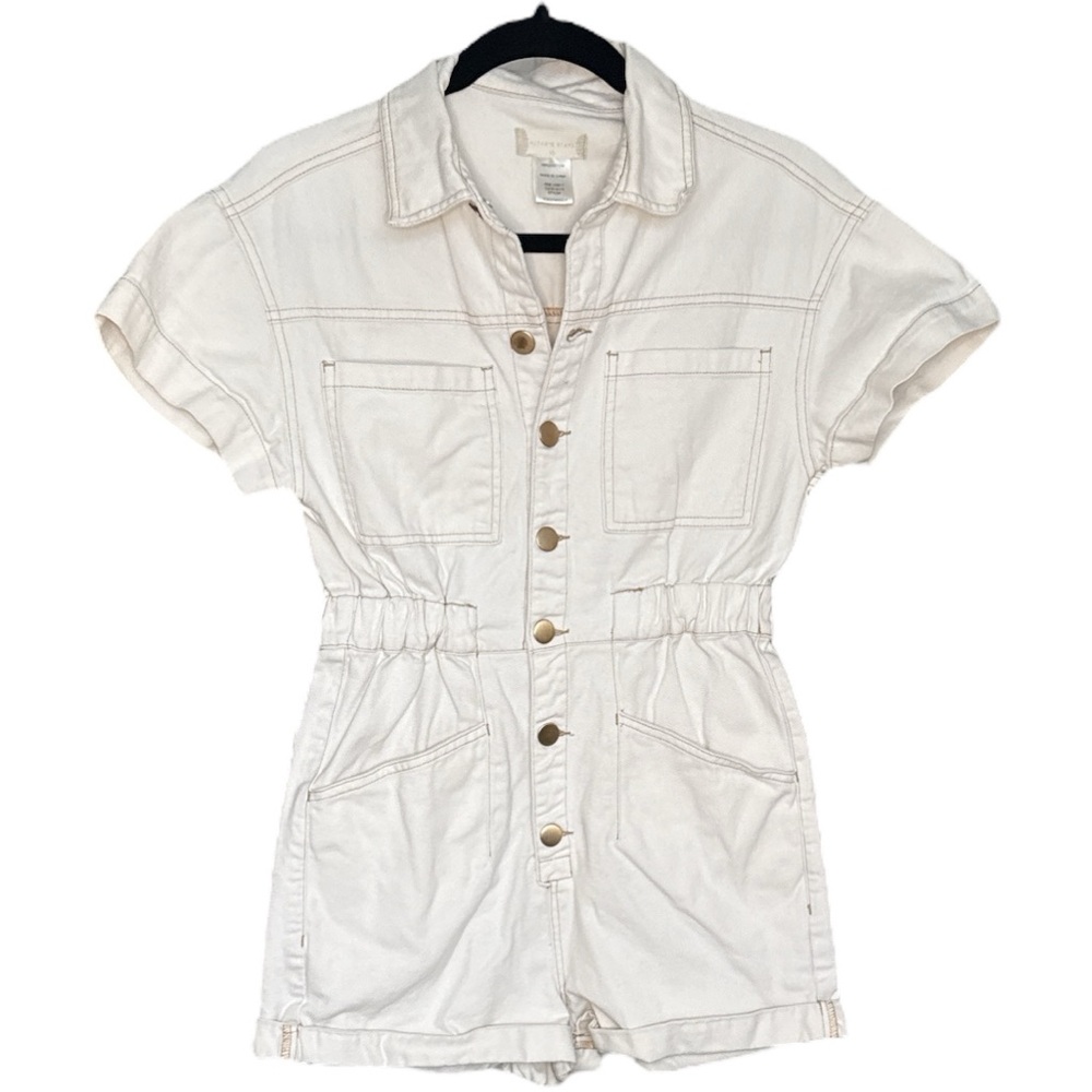 EUC Altar’d State Cream Denim Romper size XS - Picture 2 of 7